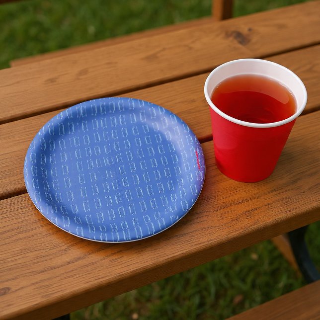 Assiettes En Carton Cuisines Bleues (Créateur téléchargé)