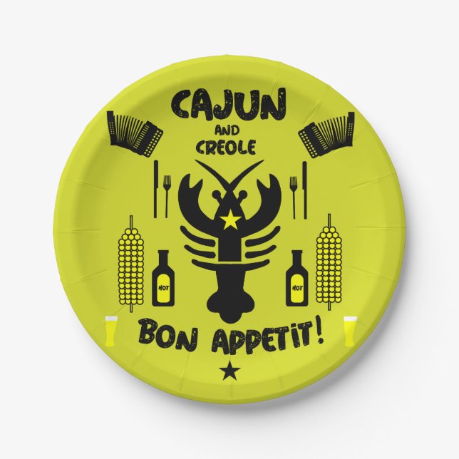 Assiettes En Carton Cuisines Cajun et Créole (Devant)
