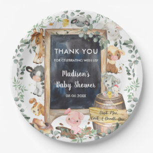 Assiettes En Carton Culinaire verdoyante Animaux de ferme Anniversaire