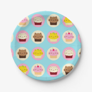 Assiettes En Carton Cupcakes chats mignons