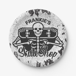 Assiettes En Carton Custom ADD NAME Skull Skate Shop