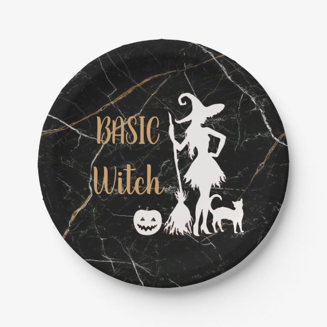 Assiettes En Carton Custom BASIC WITCH w Chat Funny Cool Aesthétique C (Devant)