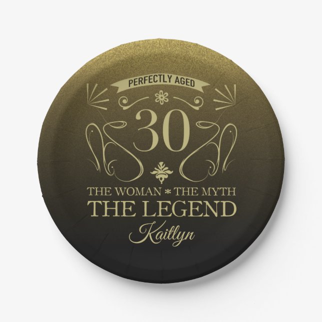 Assiettes En Carton Custom Cute Happy 30th Birthday (Devant)