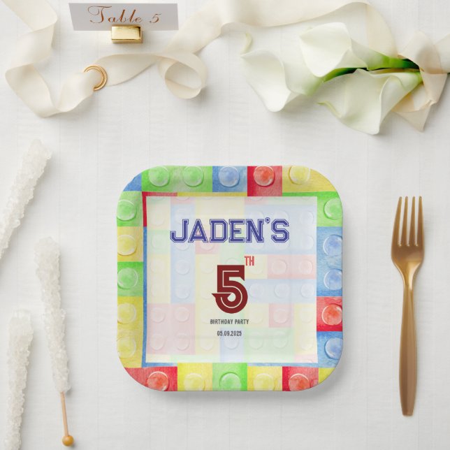 Assiettes En Carton Custom Lego Themed Birthday Party Paper Plates (Mariage)