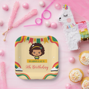 Assiettes En Carton Cute afro angel African american girls Anniversair