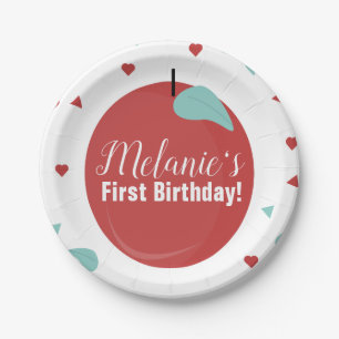 Assiettes En Carton Cute Apple Confetti fête d'anniversaire