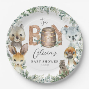 Assiettes En Carton Cute Australian Animals Verdure Baby shower Garçon