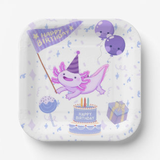 Assiettes En Carton Cute axolotl birthday