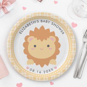 Assiettes En Carton Cute Baby Lion Cub Baby shower neutre genre