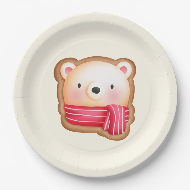 Assiettes En Carton Cute Bear Face (Devant)