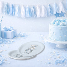 Cute Blue Bunny Boy's First Birthday