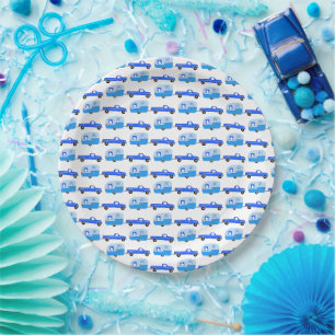 Assiettes En Carton Cute Blue Truck & Trailer RV Adventure