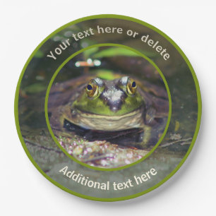 Assiettes En Carton Cute Bullfrog Nature Fête Personnalisée