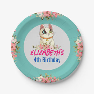 Assiettes En Carton Cute Cat Kitten Theme Fête d'anniversaire pour enf