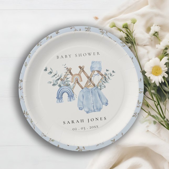 Assiettes En Carton Cute Chic Garçon Vêtements de bébé Baby shower ess (Créateur téléchargé)