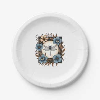 Assiettes En Carton Cute Cottagecore Floral Dragonfly Aesthetic Girls 