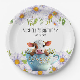 Assiettes En Carton Cute Cow Teacup Daisies Anniversaire