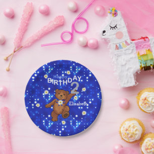 Assiettes En Carton Cute Dancing Bear 2e anniversaire