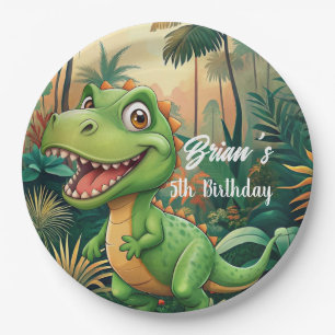 Assiettes En Carton Cute Dinosaures rugit Boy fête d'anniversaire