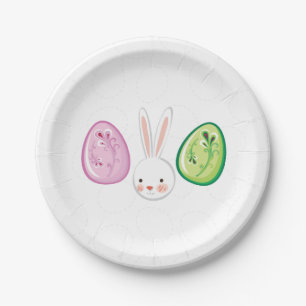 Assiettes En Carton Cute Easter Bunnyy Oeufs Chasse et plaque de papie