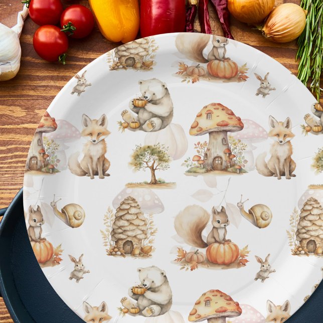 Assiettes En Carton Cute Fairy Woodland Motif animal (Créateur téléchargé)