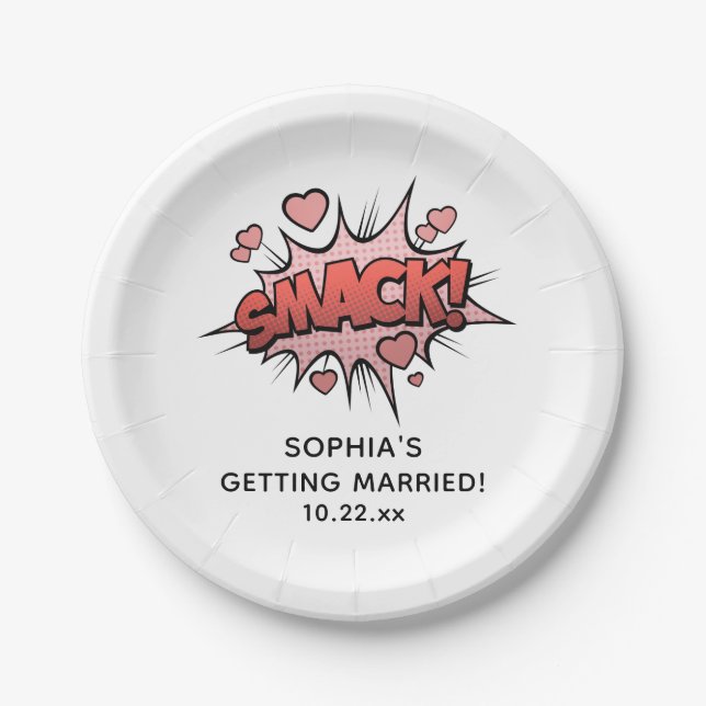 Assiettes En Carton Cute Funny Bachelorette Mariage rétro (Devant)