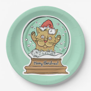 Assiettes En Carton Cute Funny Christmas Plaques de papier chat
