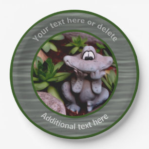 Assiettes En Carton Cute Garden Frog Fête Personnalisée