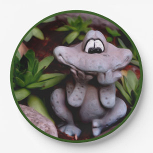 Assiettes En Carton Cute Garden Frog Nature Art Party