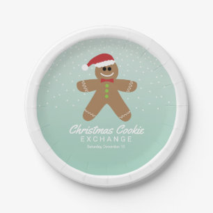 Assiettes En Carton Cute Gingerbread Man Christmas Cookie Exchange