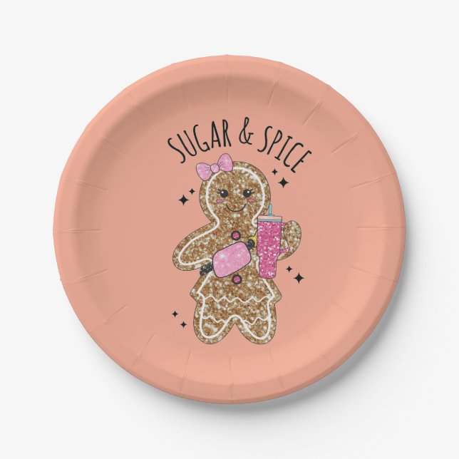 Assiettes En Carton Cute girly gingerbread plates (Devant)
