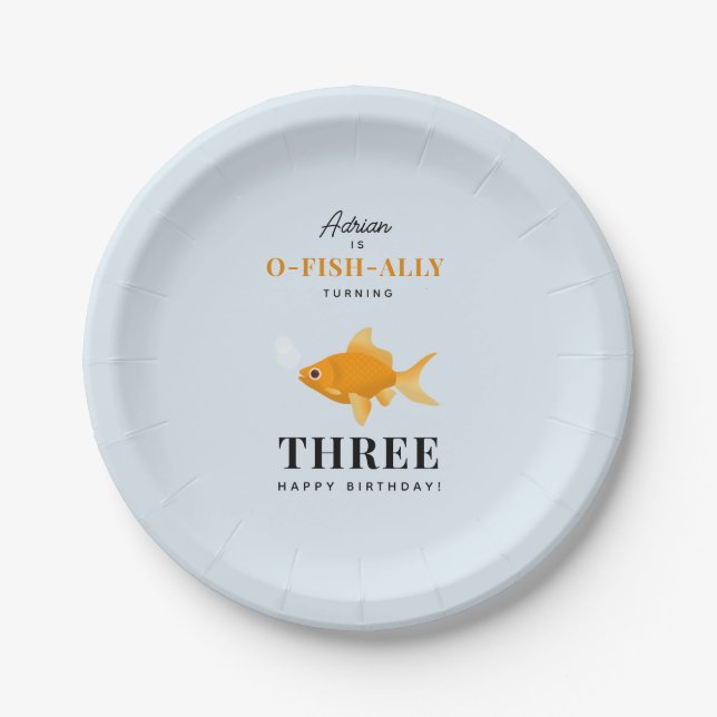 Assiettes En Carton Cute Goldfish Anniversaire de enfant de natation (Devant)