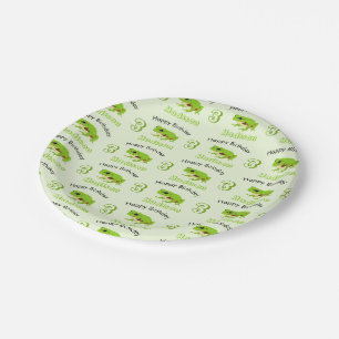 Assiettes En Carton Cute Green Tree Frog Nom du Motif Âge Anniversaire