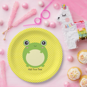 Assiettes En Carton Cute Kawaii Frog Personnalisé