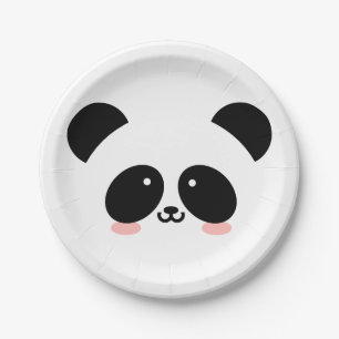 Assiettes En Carton Cute Kawaii Panda  Ajouter votre nom