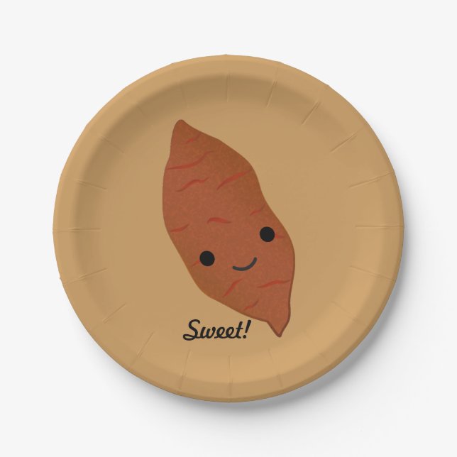 Assiettes En Carton Cute Kawaii Pomme de terre sucrée (Devant)