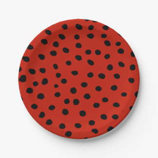 Assiettes En Carton Cute Ladybird Watercolor Girls été Anniversaire