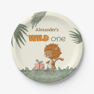 Assiettes En Carton Cute Lion 1er anniversaire