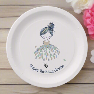 Assiettes En Carton Cute Little Ballerina Princess Anniversaire