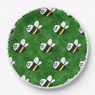 Assiettes En Carton Cute Little Bee Motif Baby shower aquarelle
