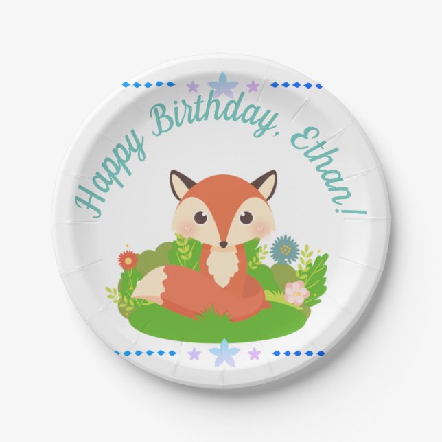 Assiettes En Carton Cute Little Fox (Devant)