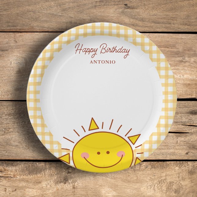 Assiettes En Carton Cute Little Sunshine Enfants Bonne fête d'annivers (Créateur téléchargé)