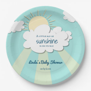 Assiettes En Carton Cute Little Sunshine Sexe Baby shower neutre