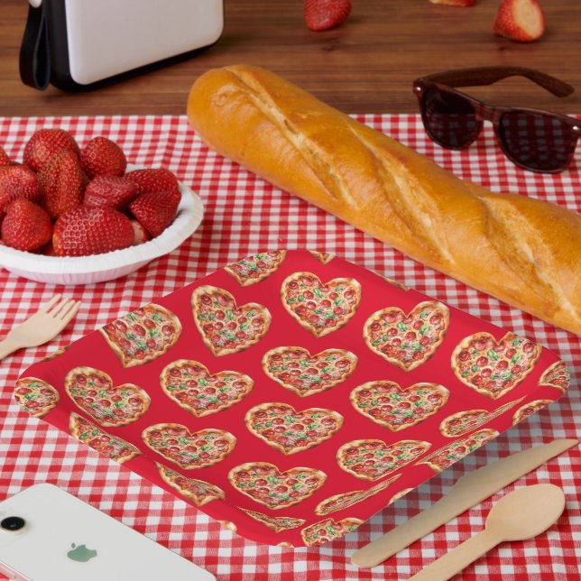 Assiettes En Carton Cute moderne RedHeart en forme de pizza (Pique-nique)