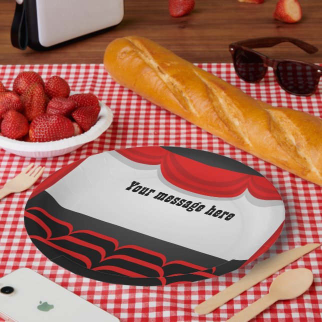 Assiettes En Carton Cute Movie Theater thème ajouter message party (Pique-nique)