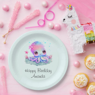 Assiettes En Carton Cute Octopus Sea Creatday