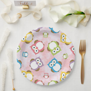 Assiettes En Carton Cute Owls, Owl Pattern, Colorful Owls, Baby Owls