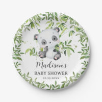 Cute Panda Bear Cub Baby shower verdoyant Annivers