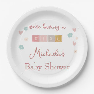 Assiettes En Carton Cute Pastel Bloque Le Baby shower Fille