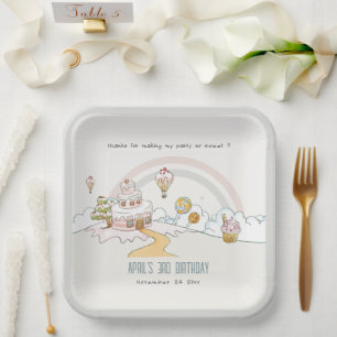 Assiettes En Carton Cute Pastel Sweet Time Candy Land Anniversaire de 